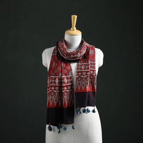 Pure Cotton Ajrakh Hand Block Print Natural Dyed Stole 01