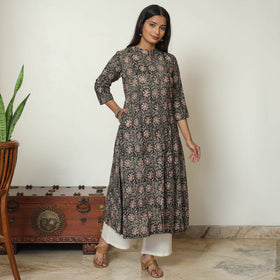 Buy Kalamkari Hand Block Printed Cotton Kurta For Women