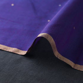 Purple Handloom Silk Cotton Zari Buti Chanderi Fabric