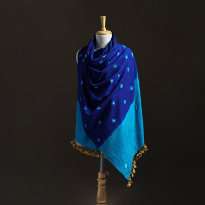 Kutch Handwoven Merino Wool Bandhani Tie-Dye Shawl 23