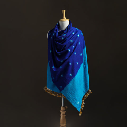Kutch Handwoven Merino Wool Bandhani Tie-Dye Shawl 23