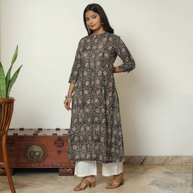 Buy Kalamkari Hand Block Printed Cotton Kurta For Women