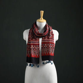 Pure Cotton Ajrakh Hand Block Print Natural Dyed Stole 02