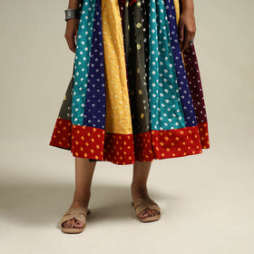 Multicolor - Bandhani Tie-Dye Patchwork Cotton Short Skirt 44