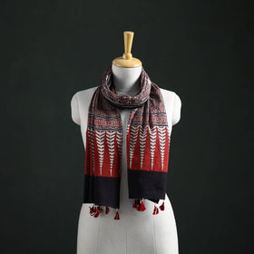 Pure Cotton Ajrakh Hand Block Print Natural Dyed Stole 03