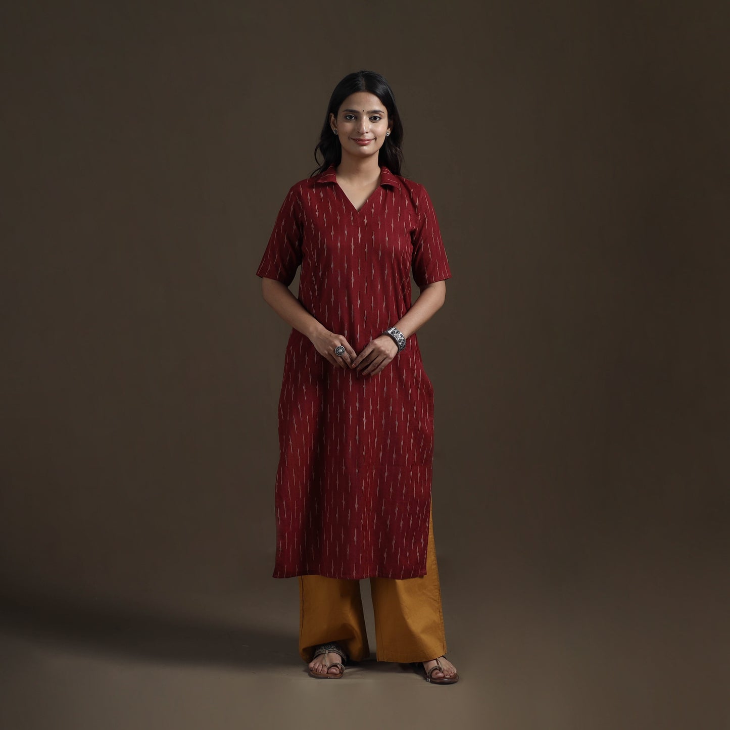 Pochampally Ikat Cotton Straight Kurta for Women 13