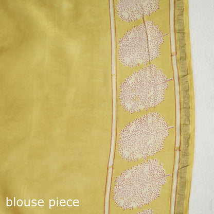 block printed silk saree