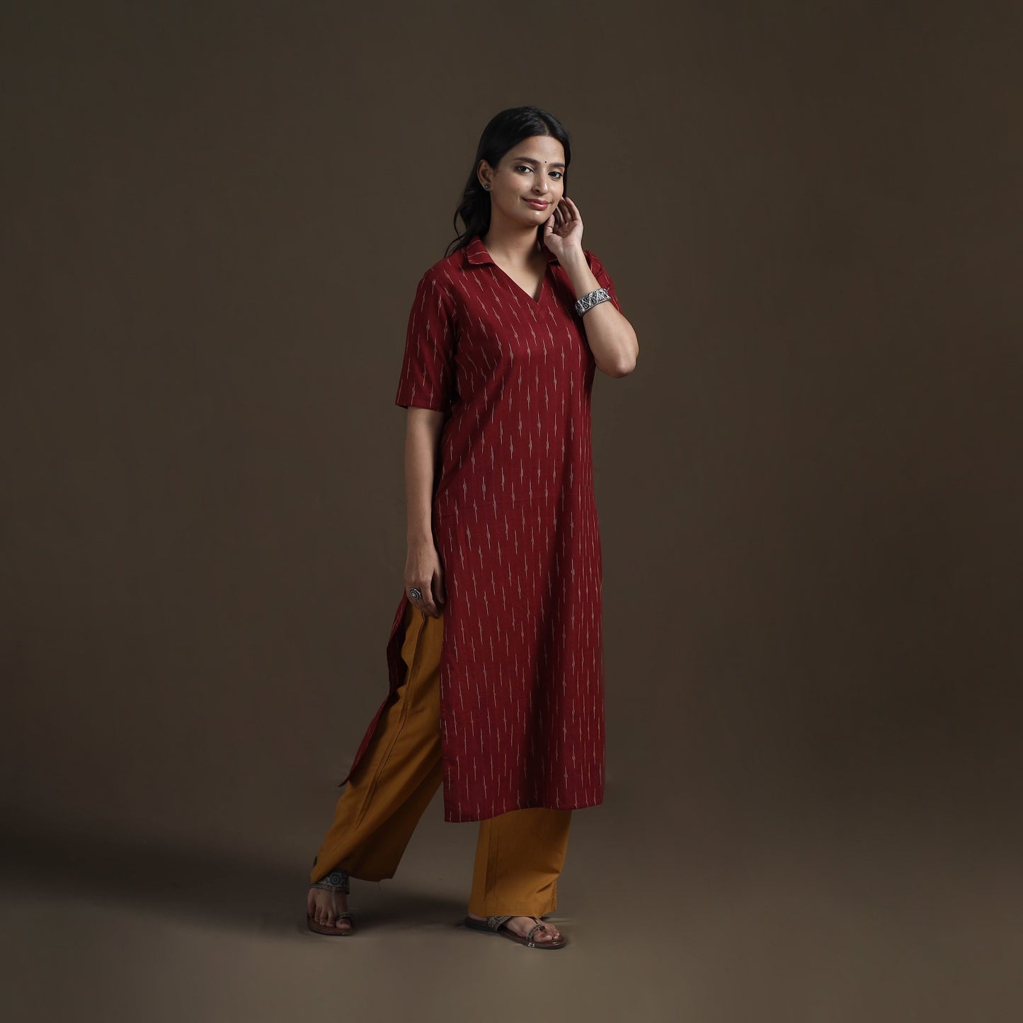 Pochampally Ikat Cotton Straight Kurta for Women 13