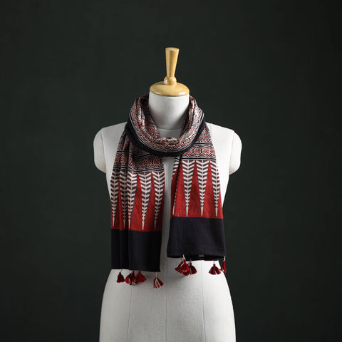 Pure Cotton Ajrakh Hand Block Print Natural Dyed Stole 05