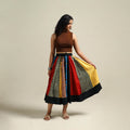 Multicolor - Bandhani Tie-Dye Patchwork Cotton Short Skirt 45