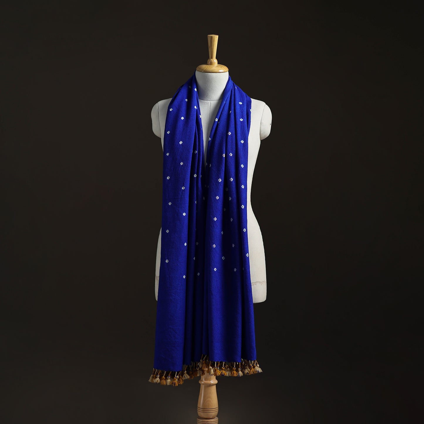 Kutch Handwoven Merino Wool Bandhani Tie-Dye Shawl 24