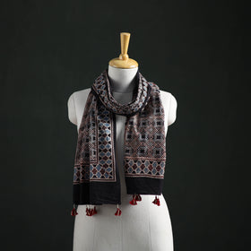 Pure Cotton Ajrakh Hand Block Print Natural Dyed Stole 06