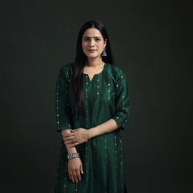 Spun Dupion Viscose Silk Zari Buti Straight Kurta with Salwar Set for women 06