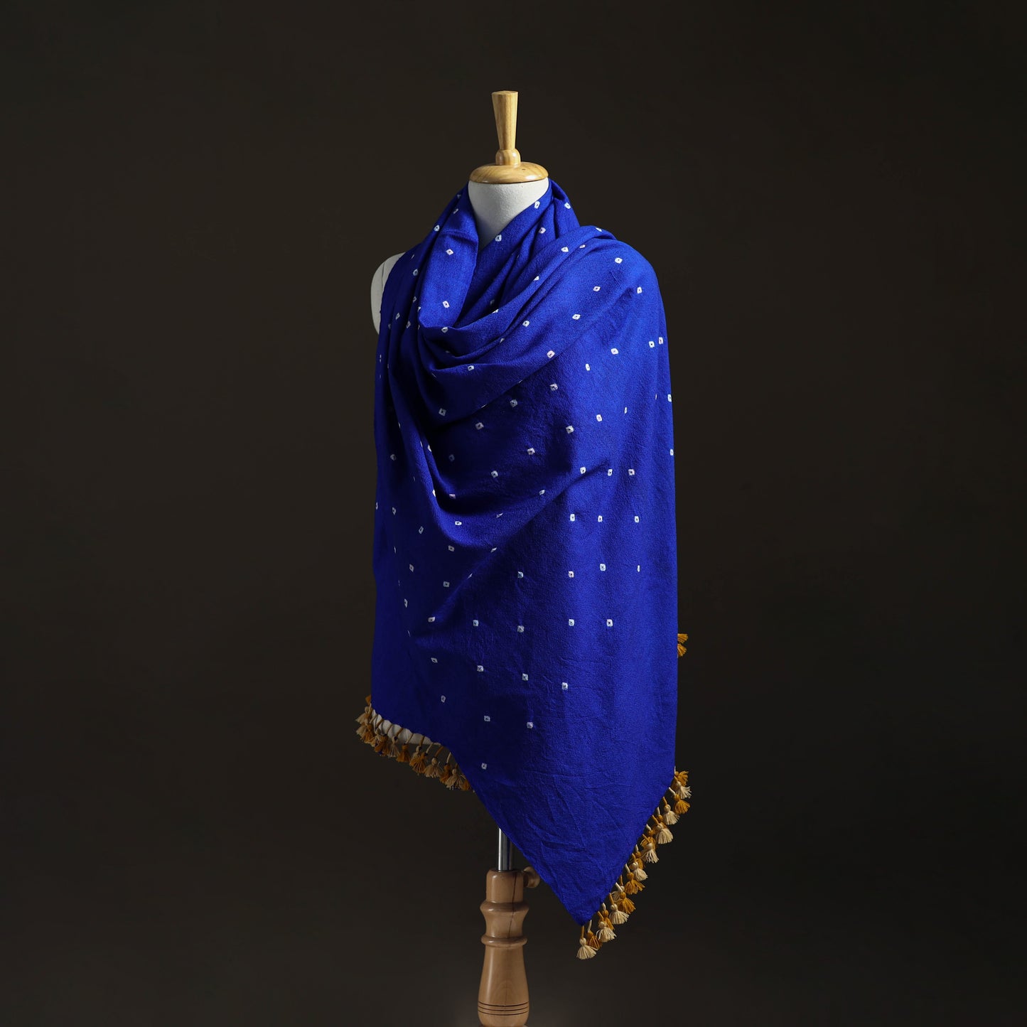 Kutch Handwoven Merino Wool Bandhani Tie-Dye Shawl 24
