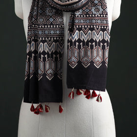 Pure Cotton Ajrakh Hand Block Print Natural Dyed Stole 07
