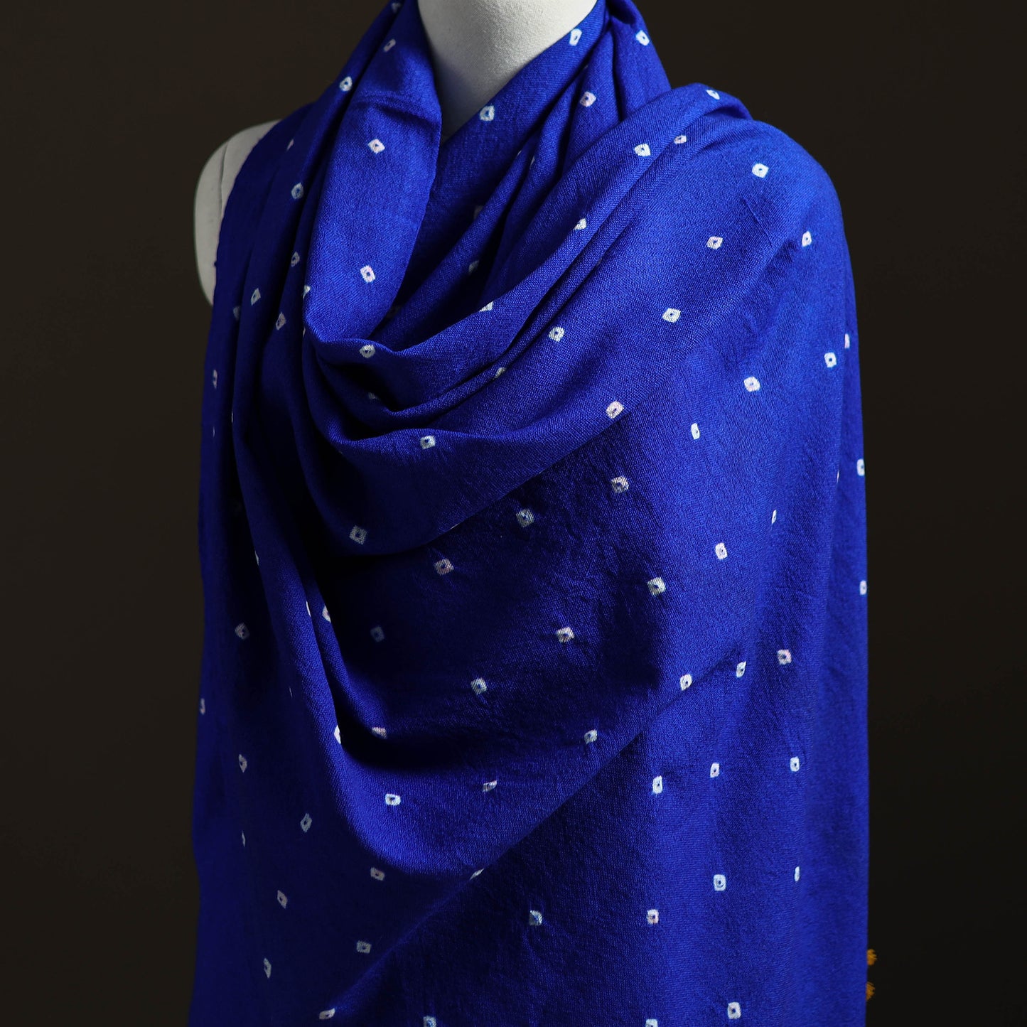 Kutch Handwoven Merino Wool Bandhani Tie-Dye Shawl 24