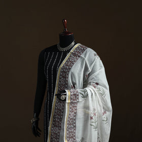 Sanganeri Hand Block Print Chanderi Silk Dupatta 53