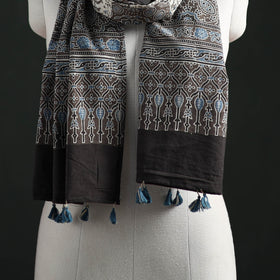 Pure Cotton Ajrakh Hand Block Print Natural Dyed Stole 09