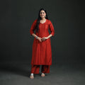 Spun Dupion Viscose Silk Zari Buti Straight Kurta with Palazzo Set for women 03