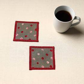 Grey Handmade Cotton Coasters (Set of 2)