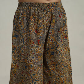 Buy Yellow Flared Cotton Block Print Kalamkari Kurta Set