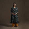 Cotton A-Line Pochampally Ikat Kurta for Women 05
