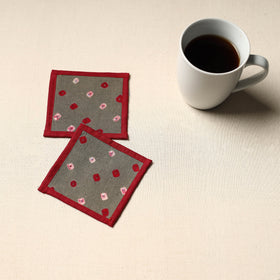 Grey Handmade Cotton Coasters (Set of 2)