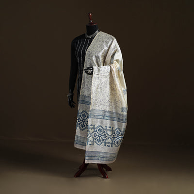 Sanganeri Hand Block Print Chanderi Silk Dupatta 54