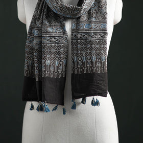 Pure Mul Cotton Ajrakh Hand Block Print Natural Dyed Stole 12