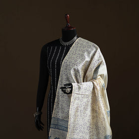 Sanganeri Hand Block Print Chanderi Silk Dupatta 54