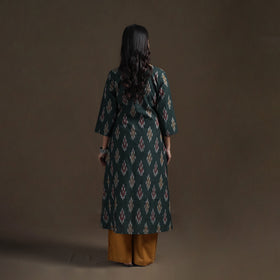 Cotton A-Line Pochampally Ikat Kurta for Women 05