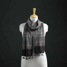 Pure Mul Cotton Ajrakh Hand Block Print Natural Dyed Stole 13