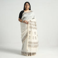 block printed silk saree