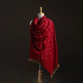 Kutch Handwoven Merino Wool Bandhani Tie-Dye Shawl 25