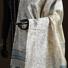 Sanganeri Hand Block Print Chanderi Silk Dupatta 54