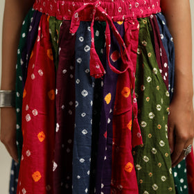 Multicolor - Bandhani Tie-Dye Patchwork Cotton Short Skirt 46