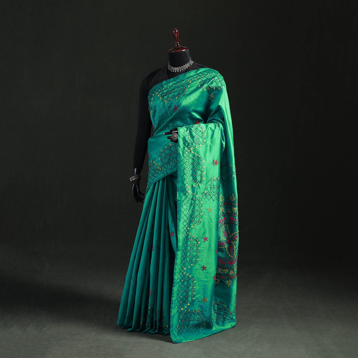 Hand Embroidered Silk Saree 26