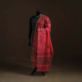 Sanganeri Hand Block Print Chanderi Silk Dupatta 55
