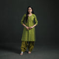 Spun Dupion Viscose Silk Thread Buti Straight Kurta with Salwar Set for women 10
