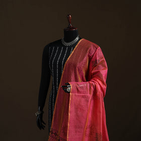 Sanganeri Hand Block Print Chanderi Silk Dupatta 55
