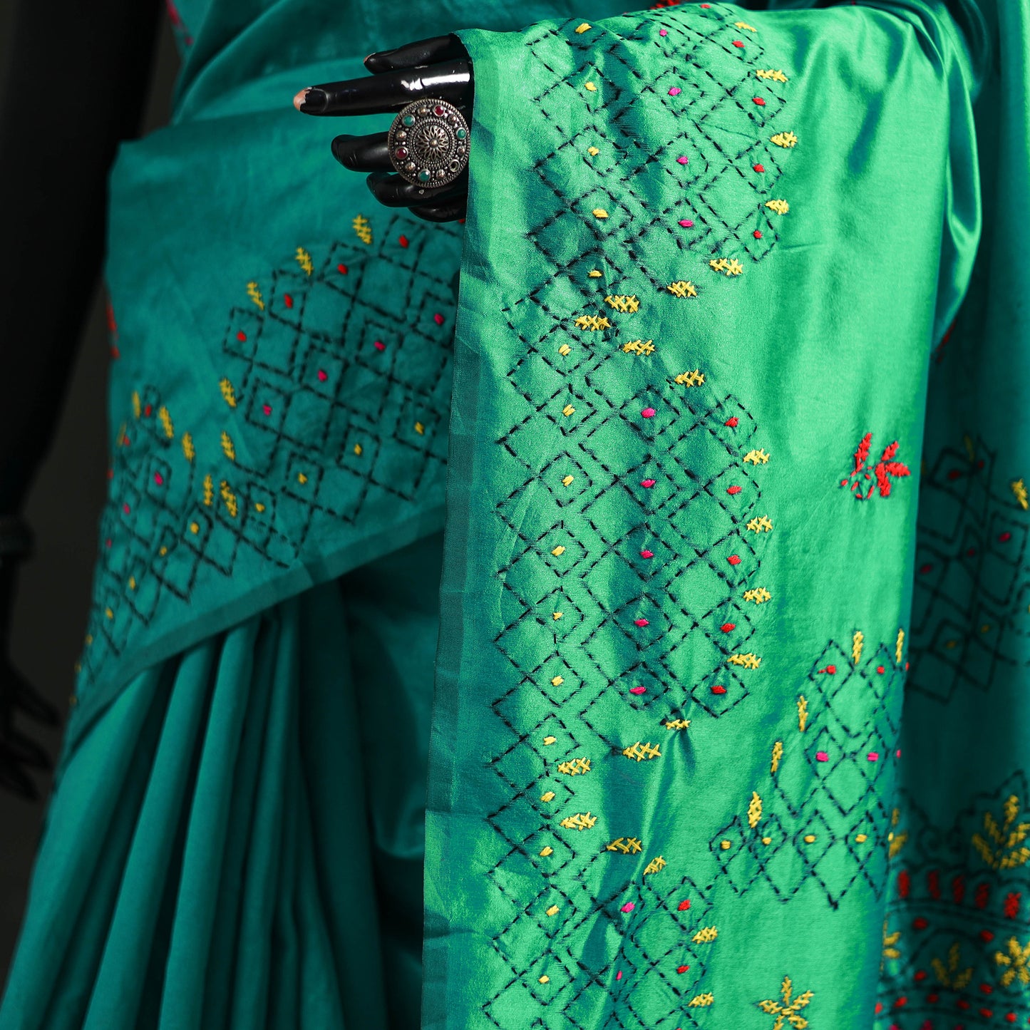 Hand Embroidered Silk Saree 26