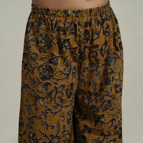  Brown Flared Cotton Block Print Kalamkari Kurta Set