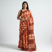 ajrakh cotton saree