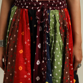 Multicolor - Bandhani Tie-Dye Patchwork Cotton Short Skirt 47