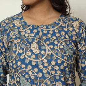 Buy Kalamkari Printed Cotton Straight Kurta 14 Online at iTokri.com