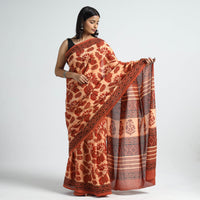 ajrakh cotton saree