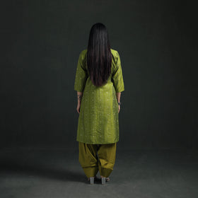 Spun Dupion Viscose Silk Thread Buti Straight Kurta with Salwar Set for women 10