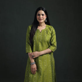 Spun Dupion Viscose Silk Thread Buti Straight Kurta with Salwar Set for women 10