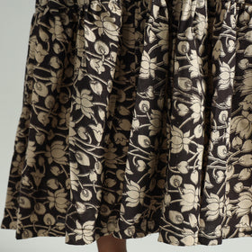 Black - Kalamkari Printed Tiered Cotton Dress