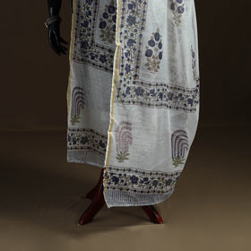 Sanganeri Hand Block Print Chanderi Silk Dupatta 56